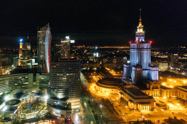 Warsaw City Center at Night