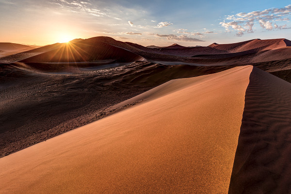 red sand dunes,Namib Desert,sunrise